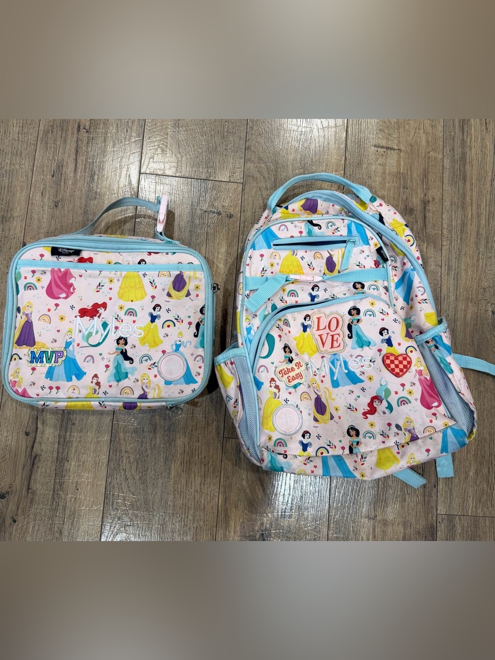 Simply Modern Fletcher Disney Princess 15” Backpack & Lunch Box Set Personalized